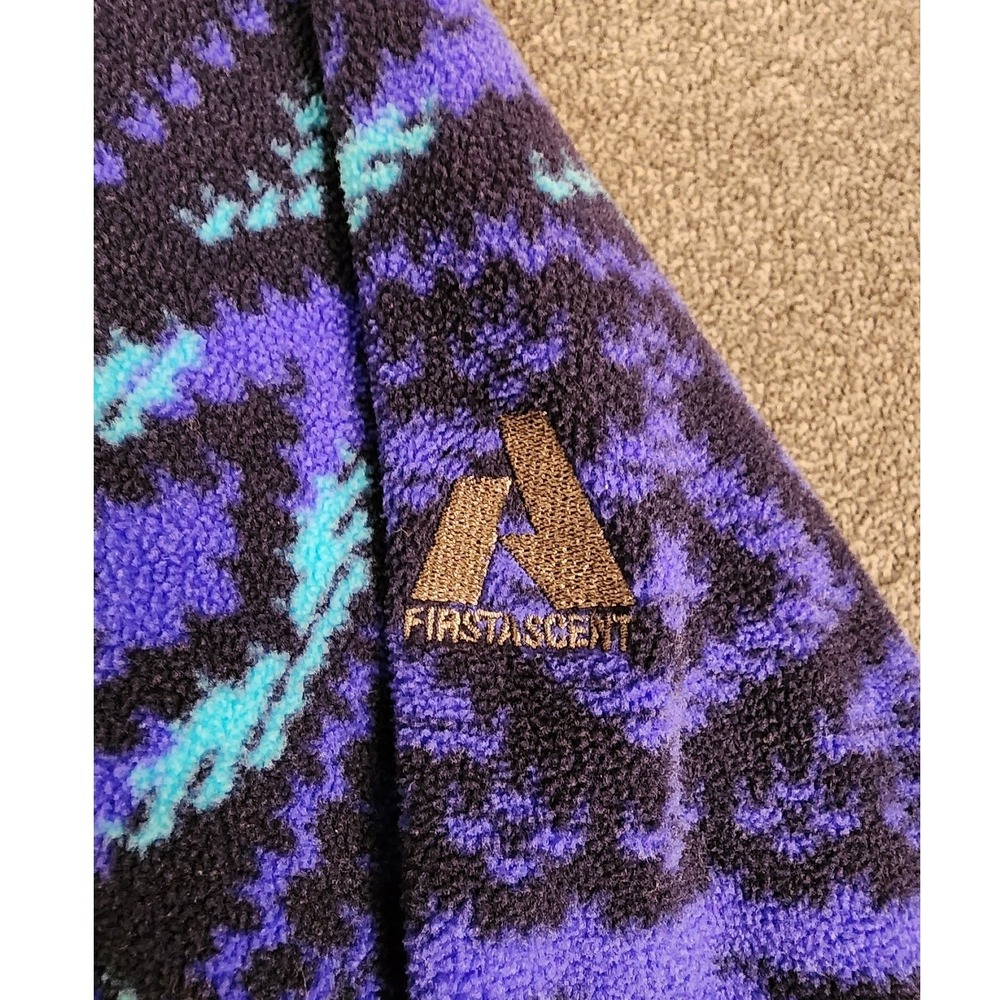 Eddie Bauer First Ascent Fleece Pullover‎ Aztec Tribal Print Purple Blue L - Picture 3 of 11